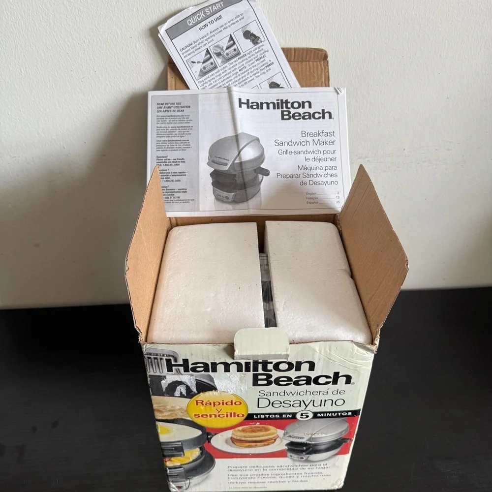 NEW Hamilton Beach Breakfast Sandwich Maker - Gray